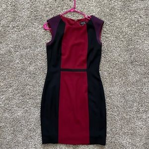 TAHARI size 6 Colorblock Dress